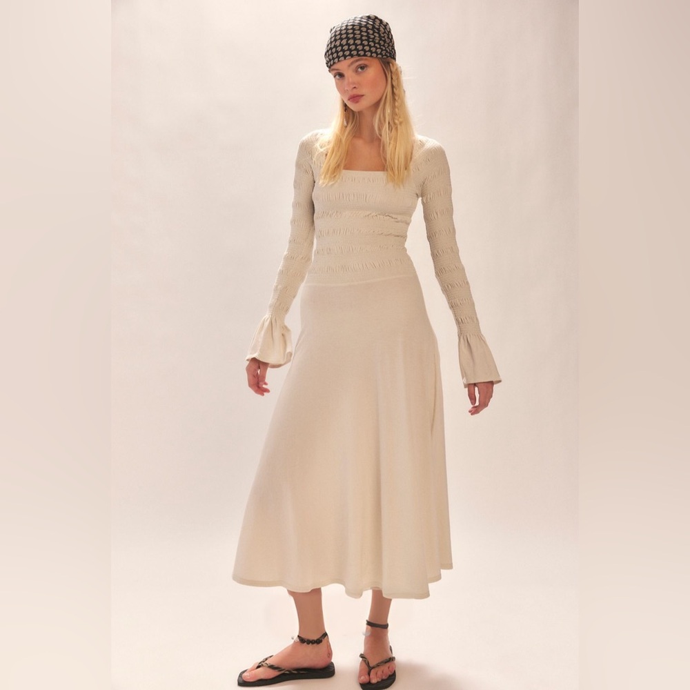 Free People Kiera Midi Dress in Snowing